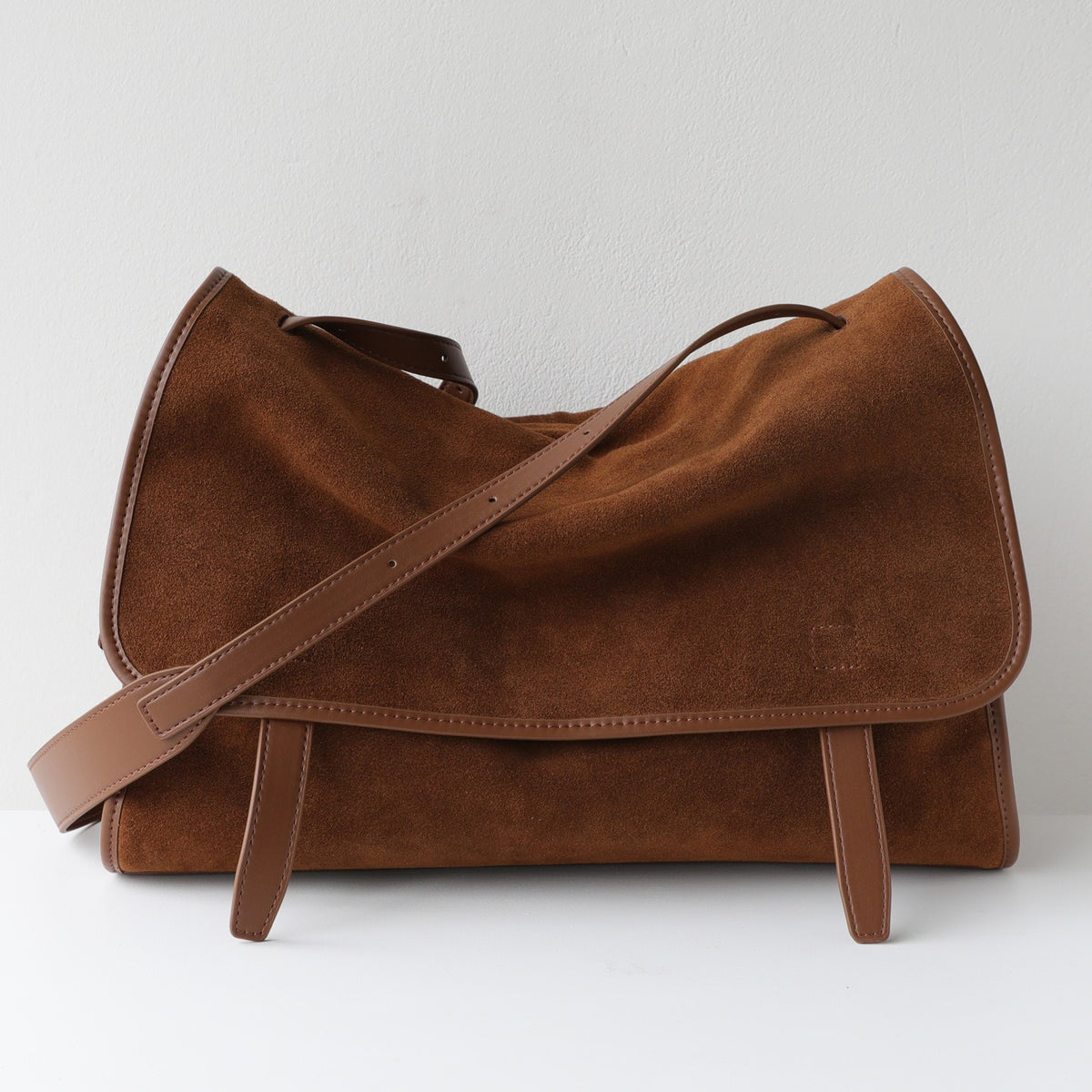 Matte leather messenger bag