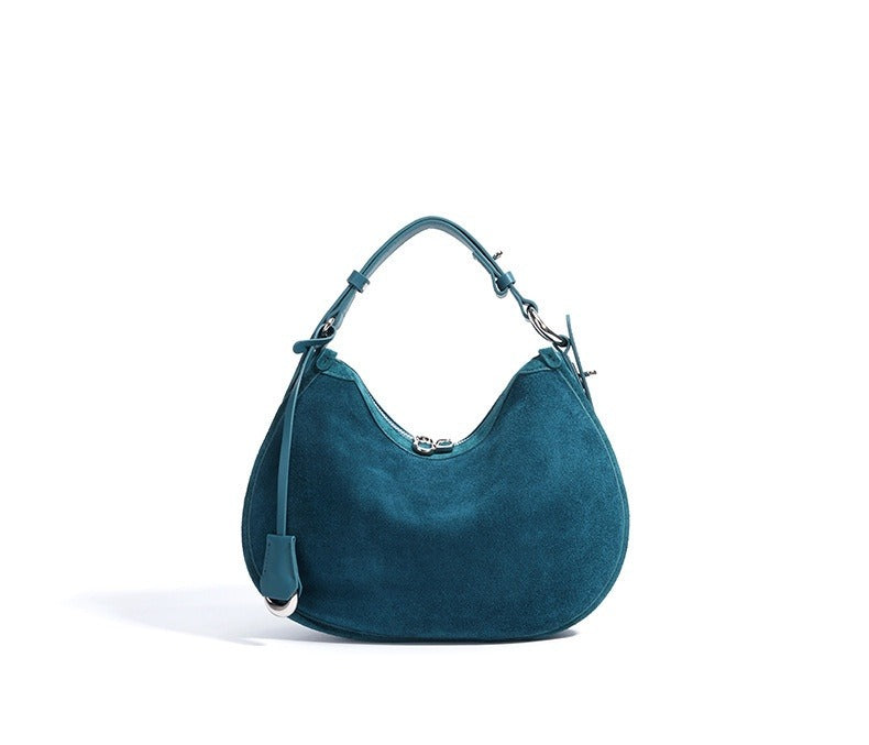Matte leather crescent bag