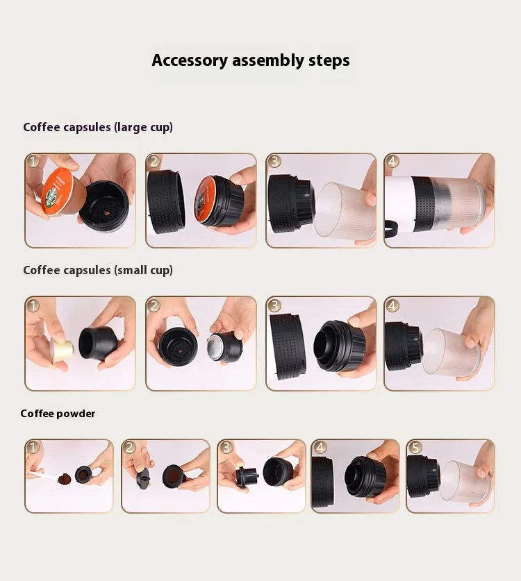 Portable capsule coffee maker