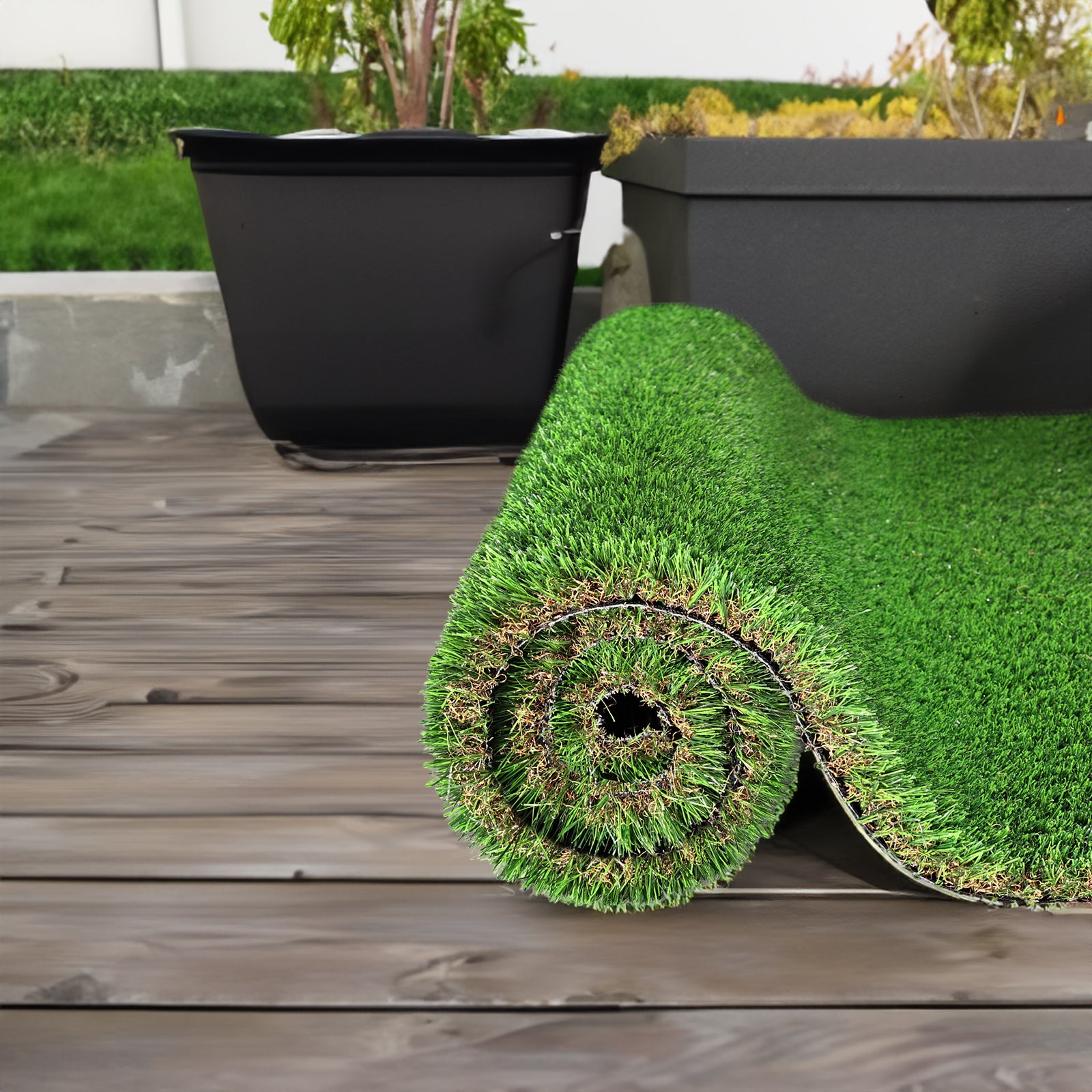 4FTX6FT outdoor artificial grass running blanket, thick and realistic fake grass roll with a pile height of 1.38 inches