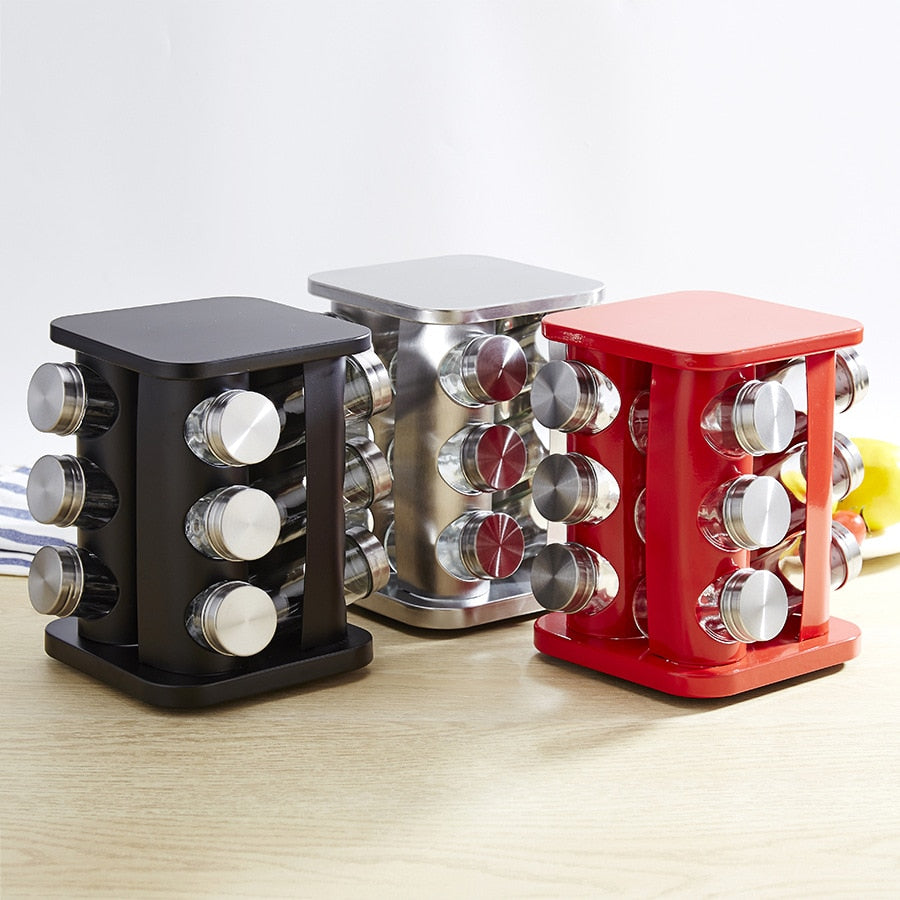 Rotating spice rack, 12 jars