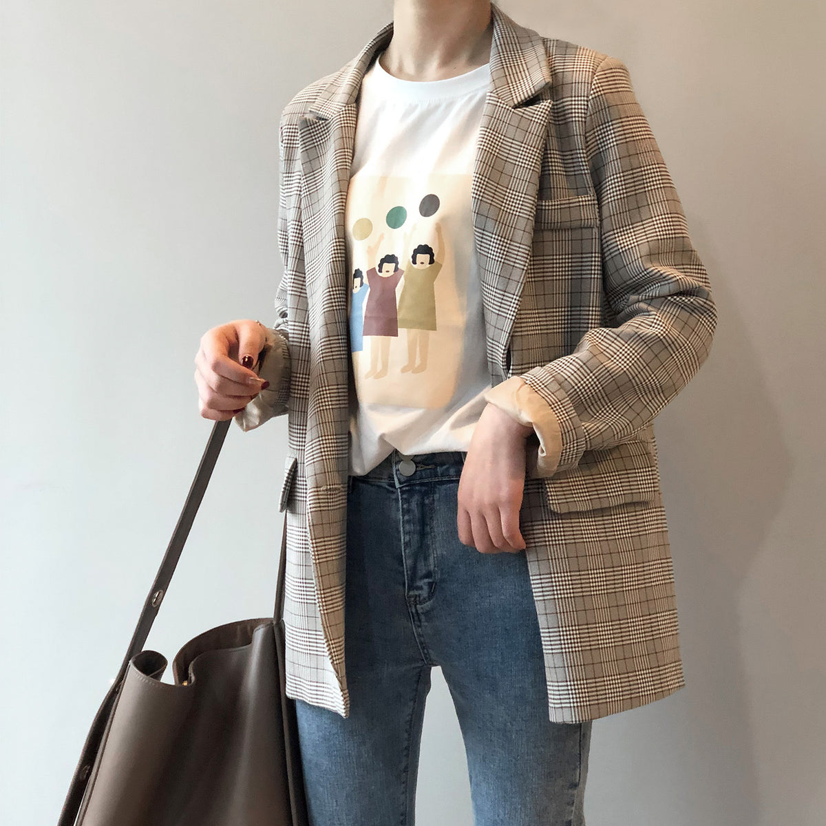 Plaid relaxed blazer