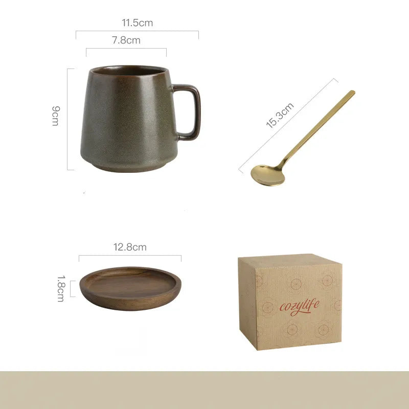 Speckled stoneware mug set
