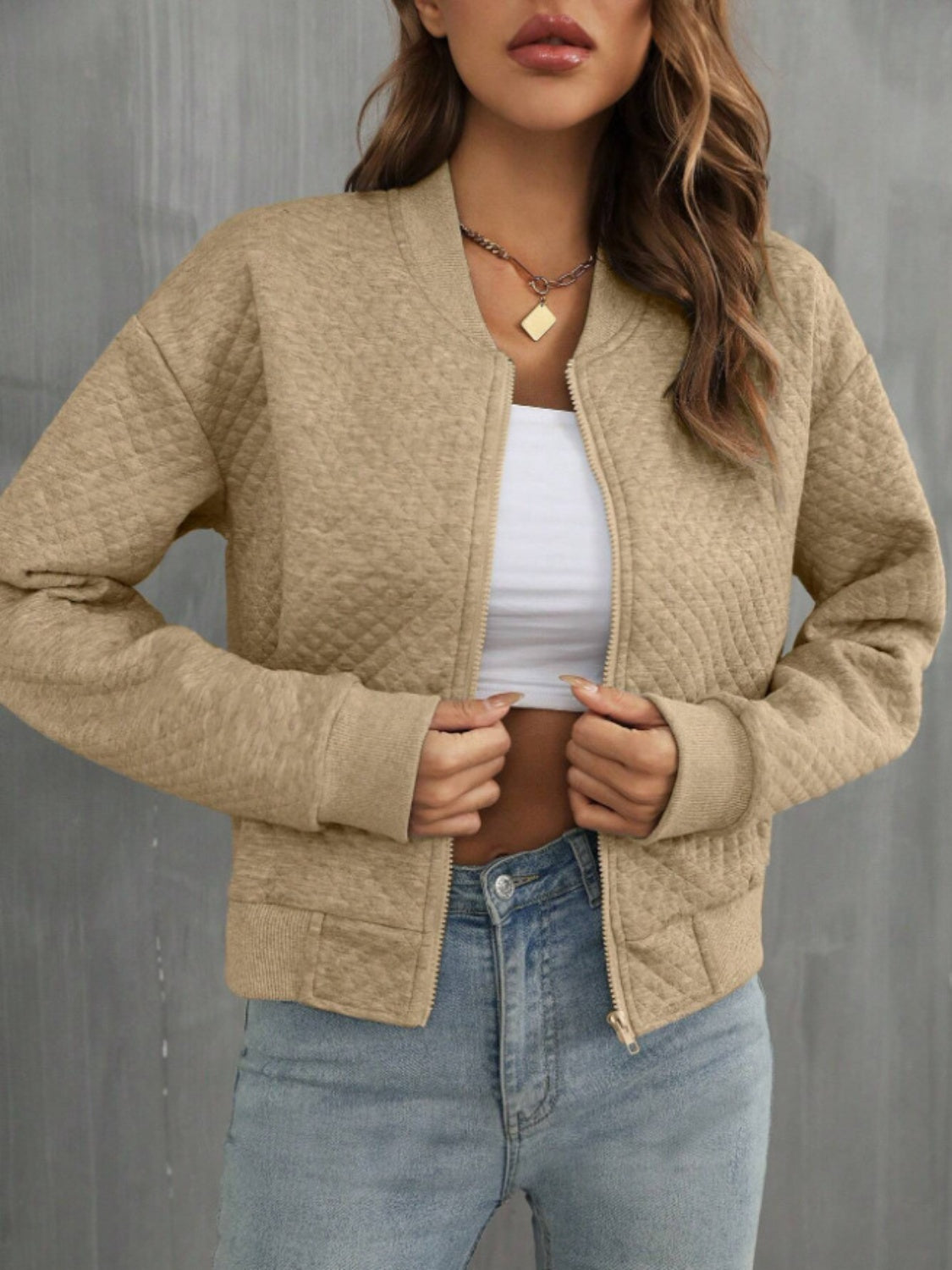 Zip up long sleeve jacket