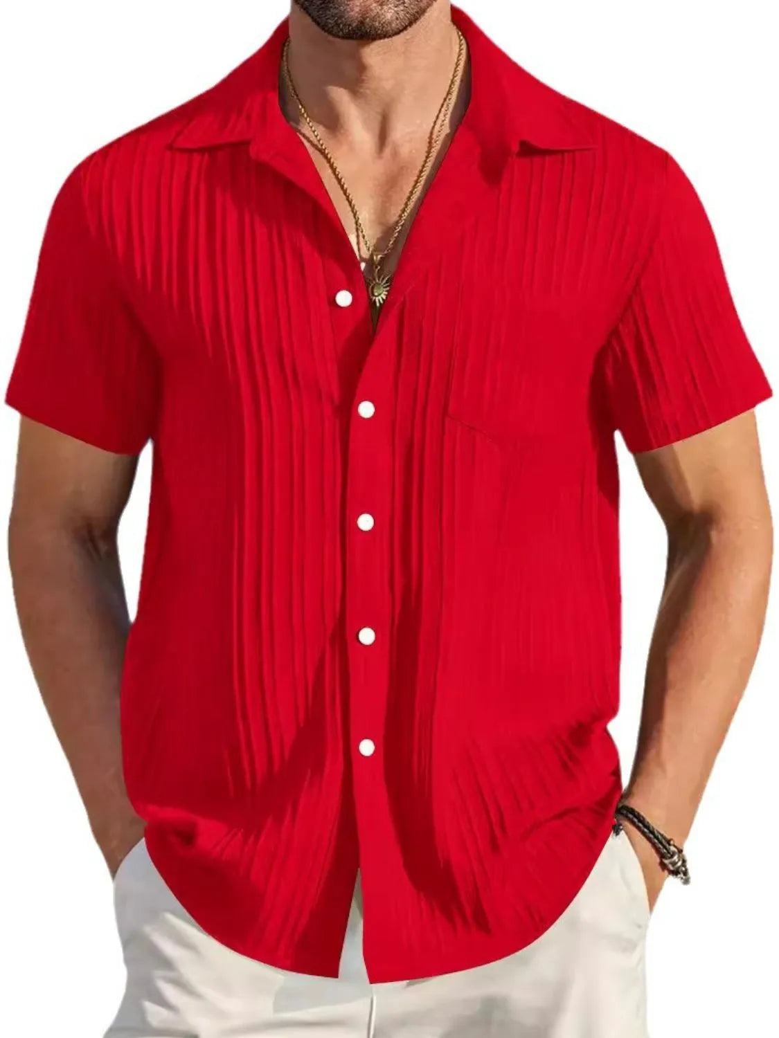 Short-sleeve button shirt