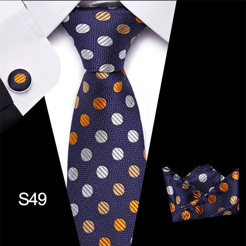 Men's tie three piece set cashew flower series fashion tie