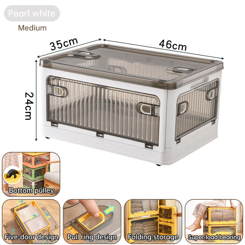 Cabinet clothes clothing quilt storage box household transparent plastic folding box snack toy finishing box