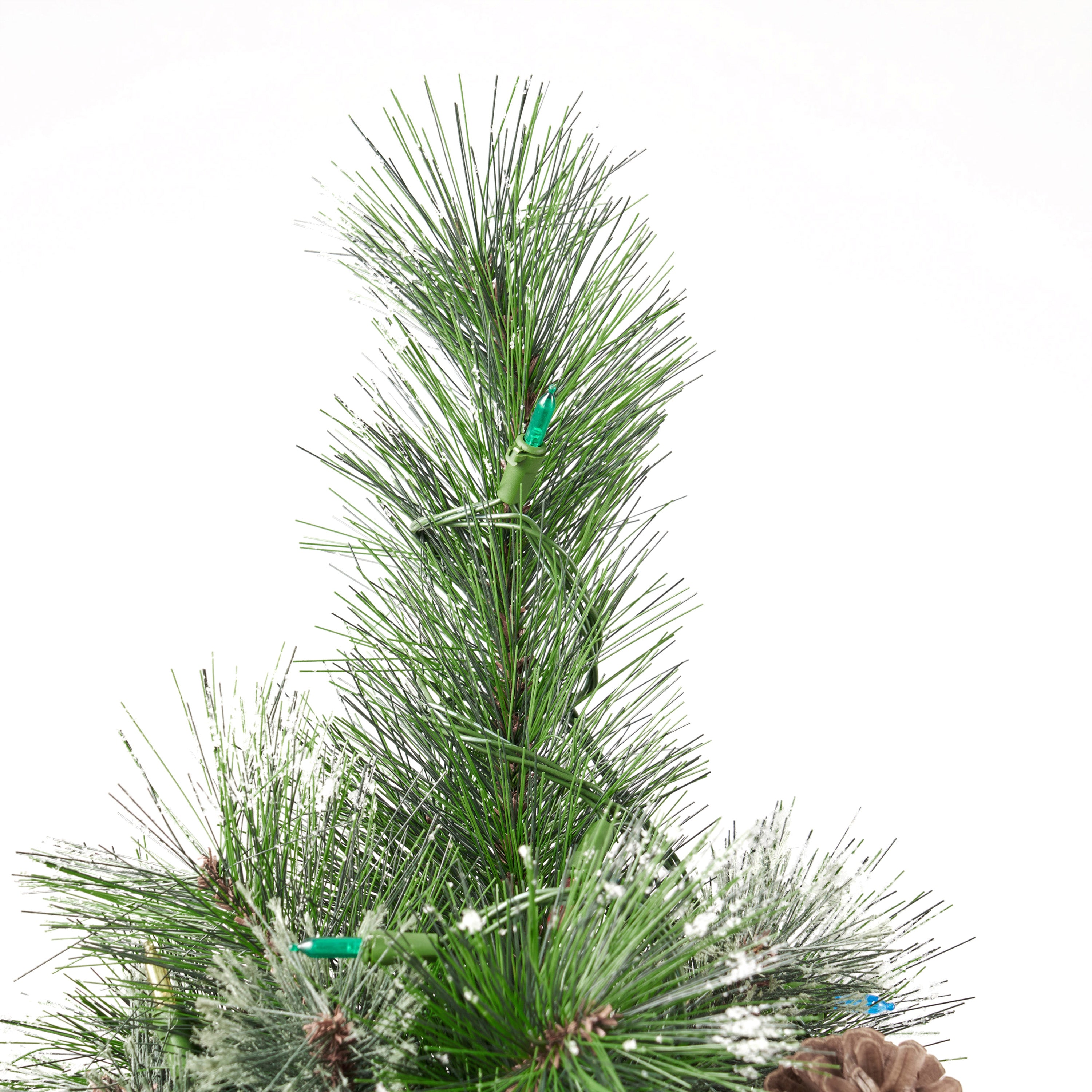 7' Cashmere and Snow Bristle Mixed Tree with 75Pine Cones and 900 LED Lights-UL,1233tips,Dia.:59