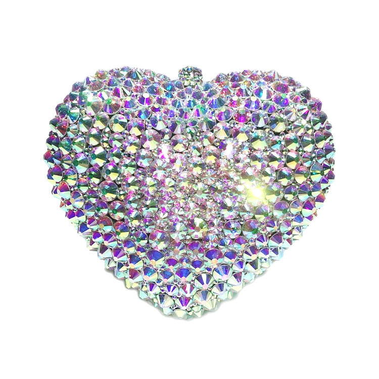 Romantic Diamond Evening Bags Heart Shape Crystal New Design Women Custom Lovely Shoulder Bags Female Wedding Dinner Purse