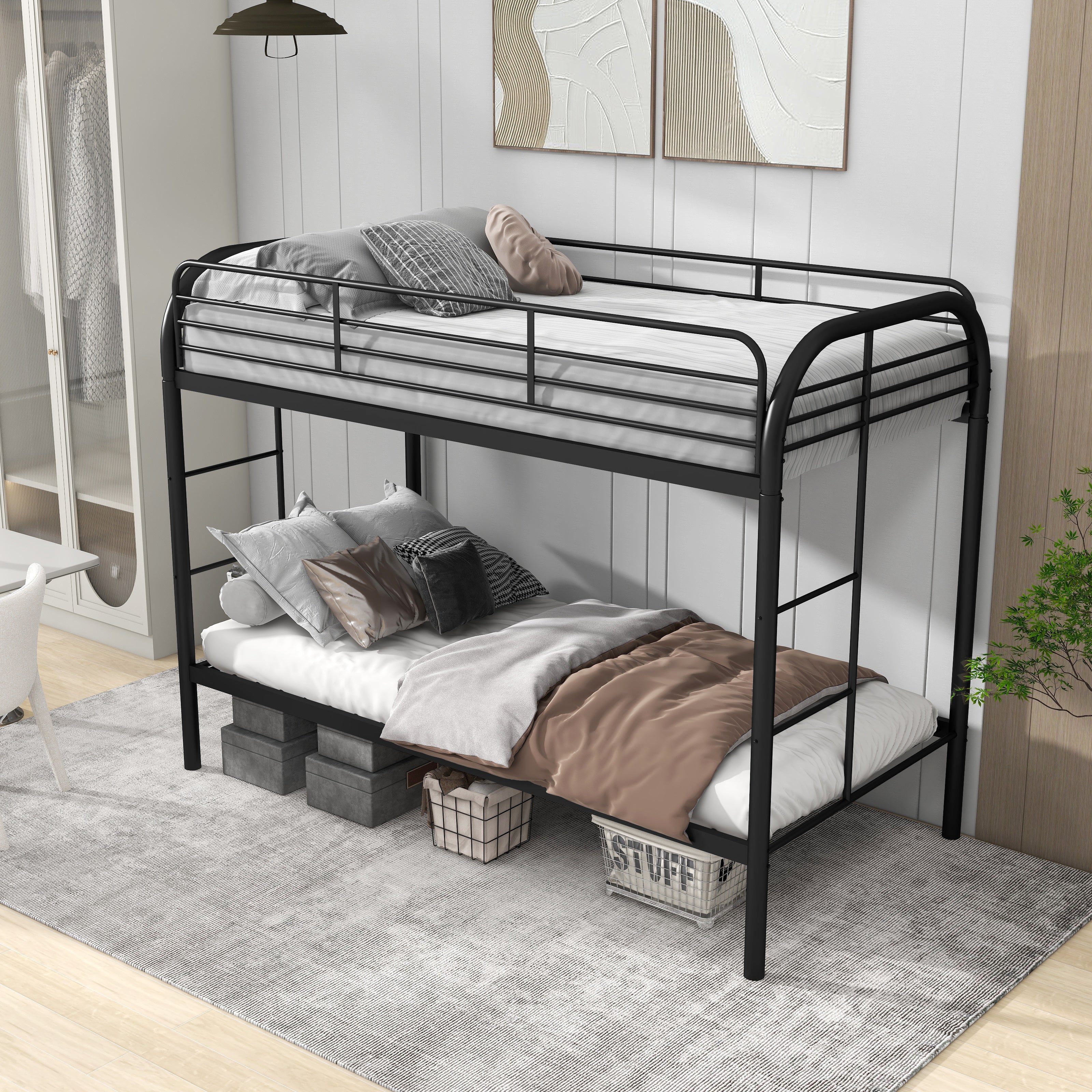 Twin over Twin Bunk Bed with Ladders