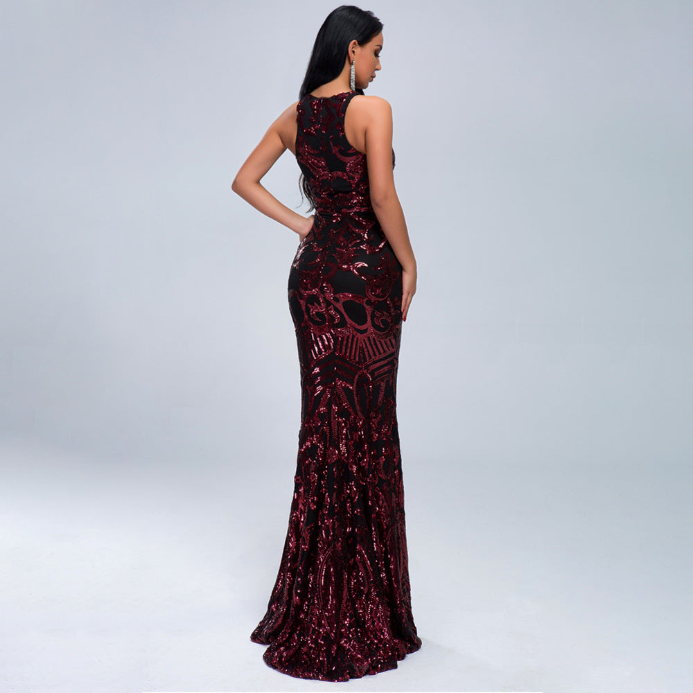 Sequin column gown