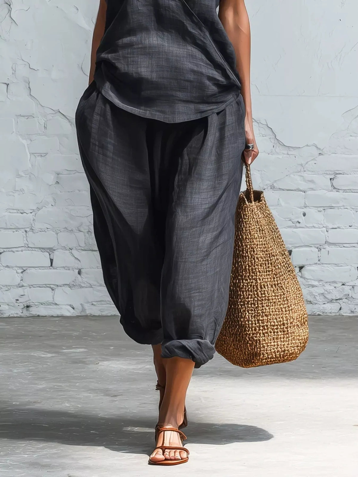 Sleeveless top and pants set