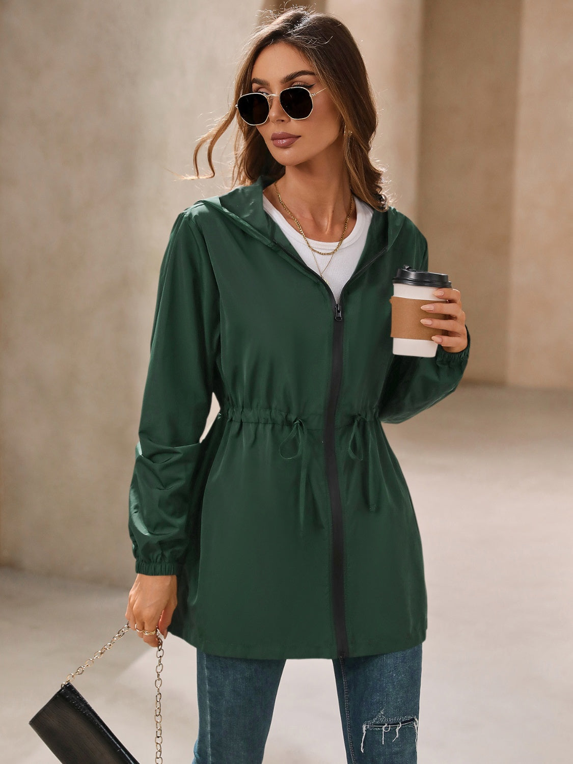 Hooded zip jacket