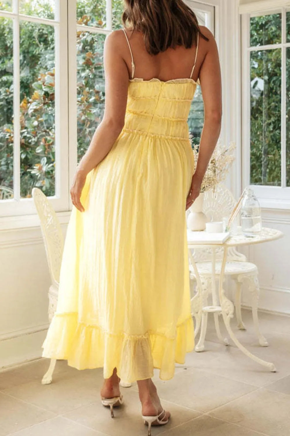 Tie-front midi cami dress