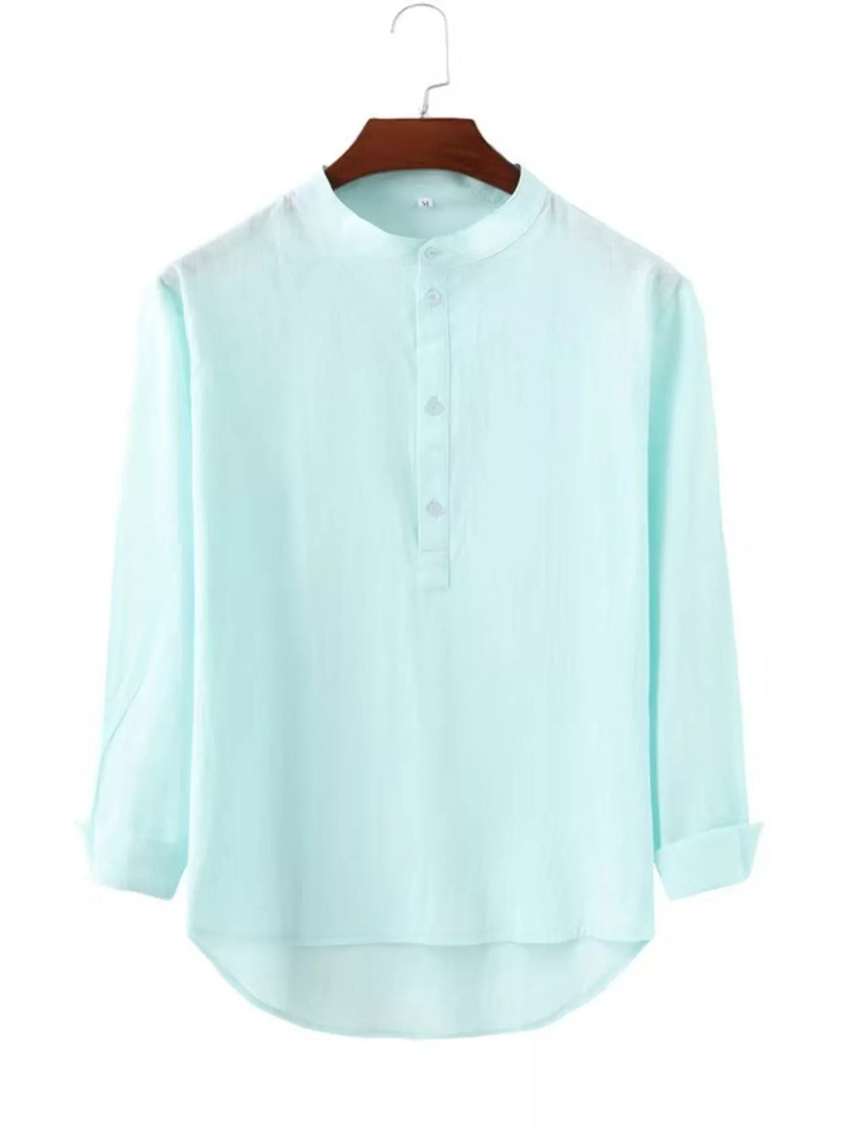 Button detail long sleeve shirt, Light Blue