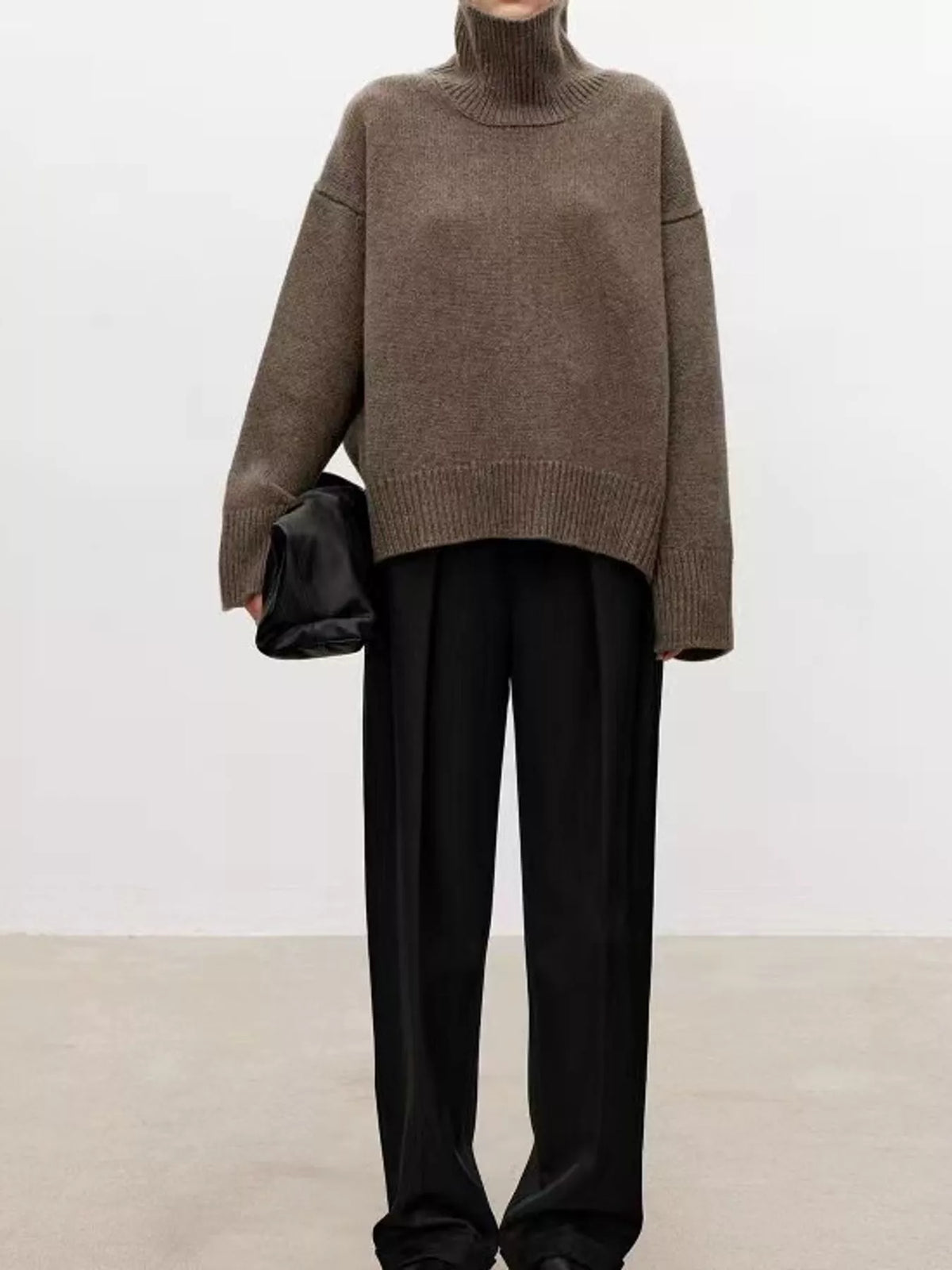 Oversized Turtleneck Wool Sweater