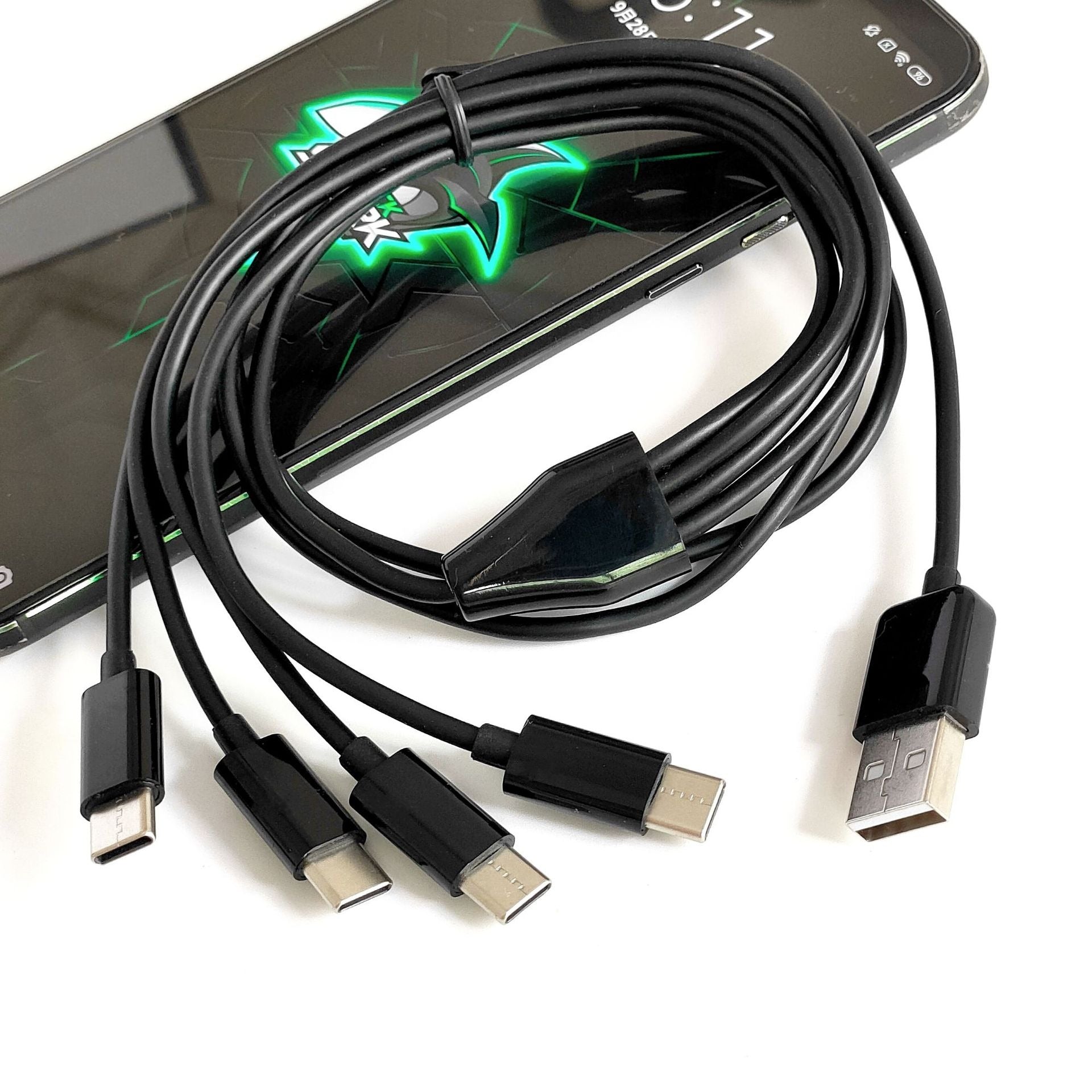 1 meter USB one to four TYPE C charging cables for charging 4 TYPE C phones, tablets, etc