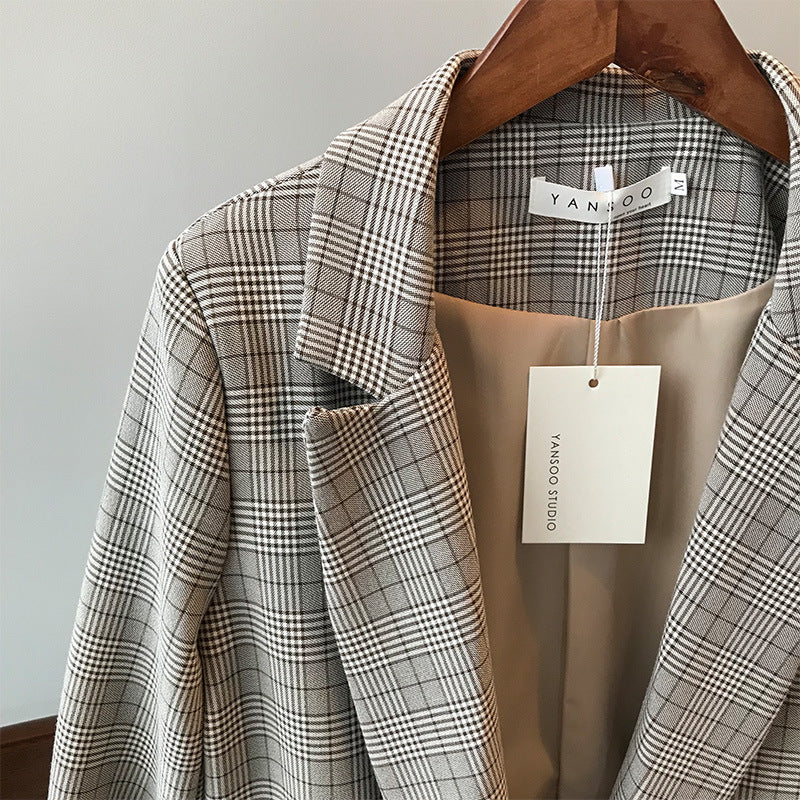 Plaid relaxed blazer
