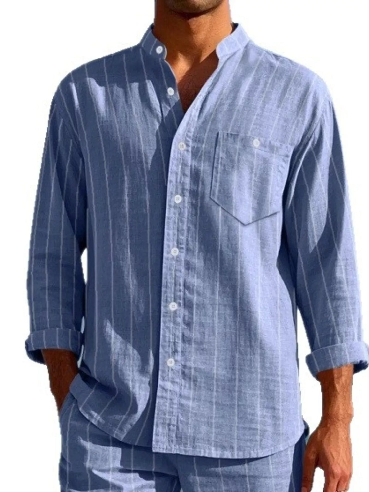 Striped button-up shirt