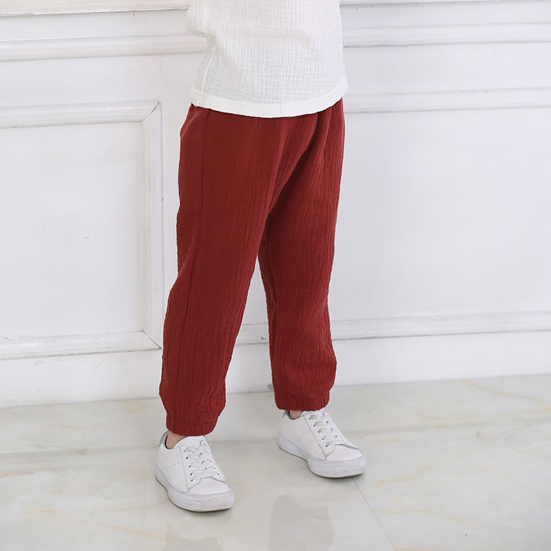 Kids' muslin pull-on pants