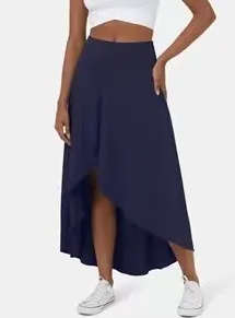 High-low jersey midi skirt