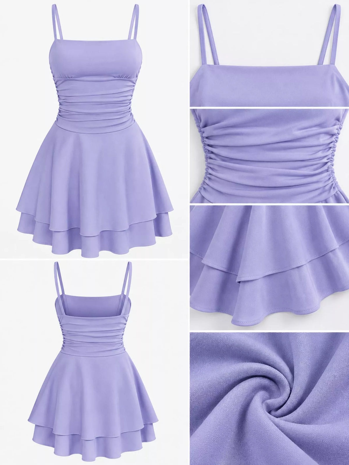Ruched layered slip dress