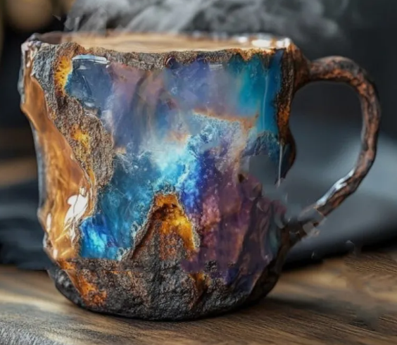 Crystal resin coffee cup