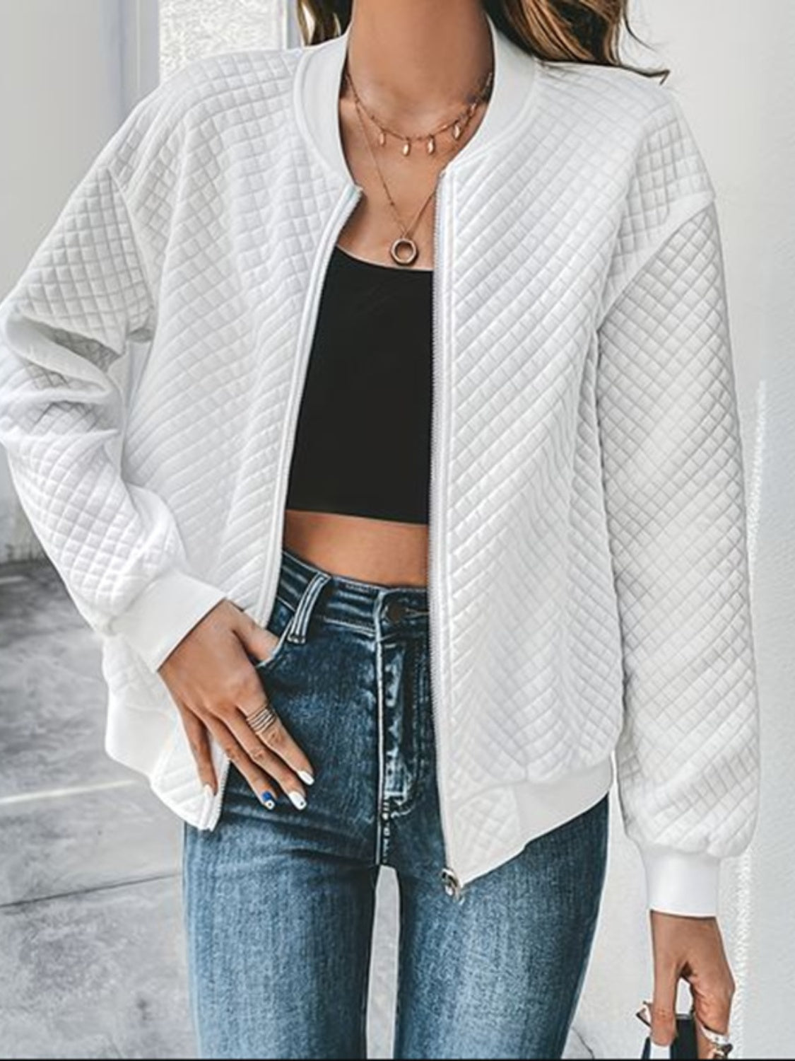 Zip up long sleeve jacket