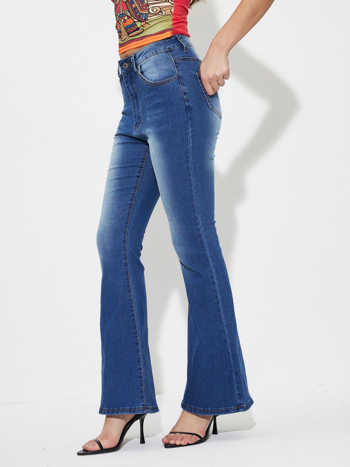 Mid-Rise Waist Bootcut Jeans