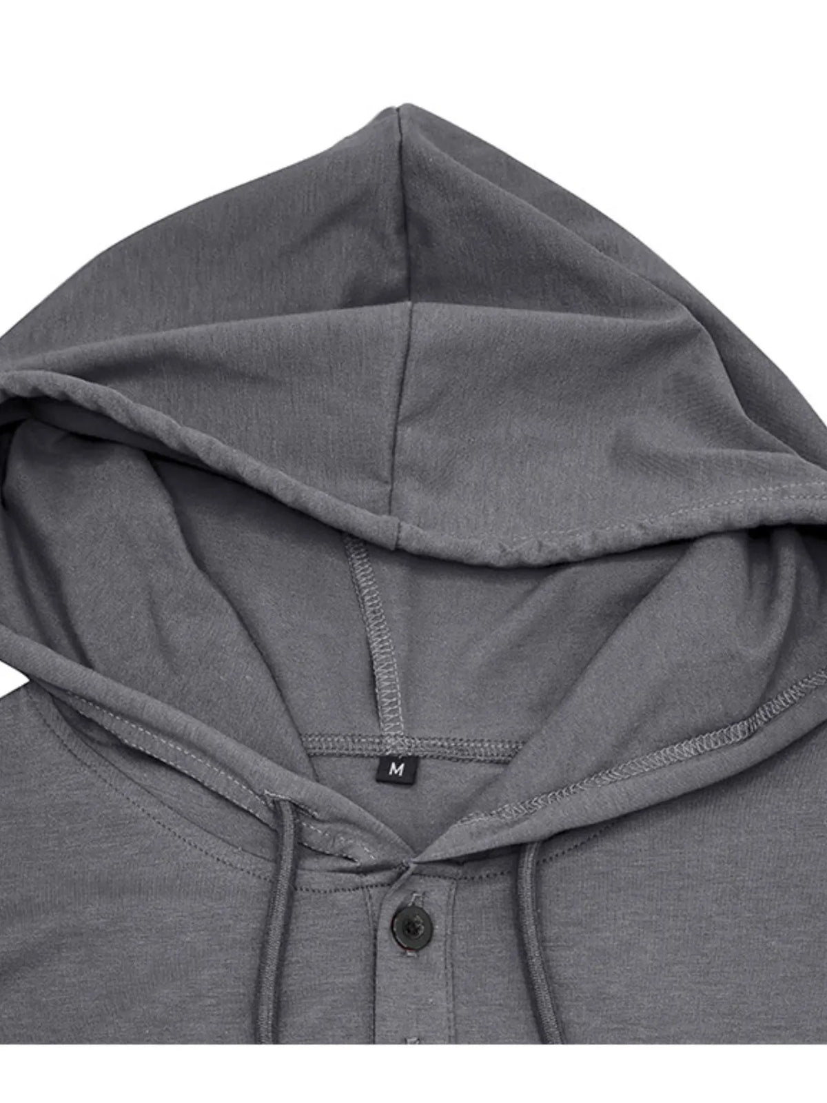 Casual hooded henley T-shirt