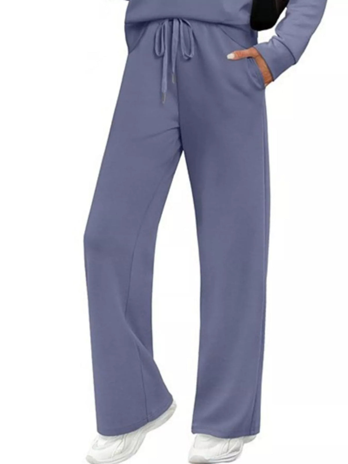 Long sleeve round neck top and pants set