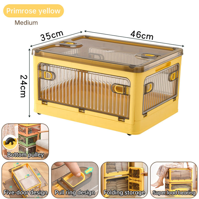 Cabinet clothes clothing quilt storage box household transparent plastic folding box snack toy finishing box