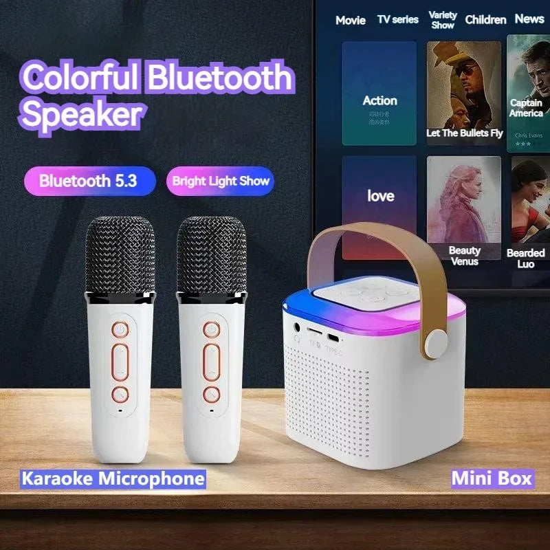 Y1 New Hot Bluetooth Speaker Portable Home Cute Karaoke Mini Wireless Audio with Microphone K Song Family Singing Machine