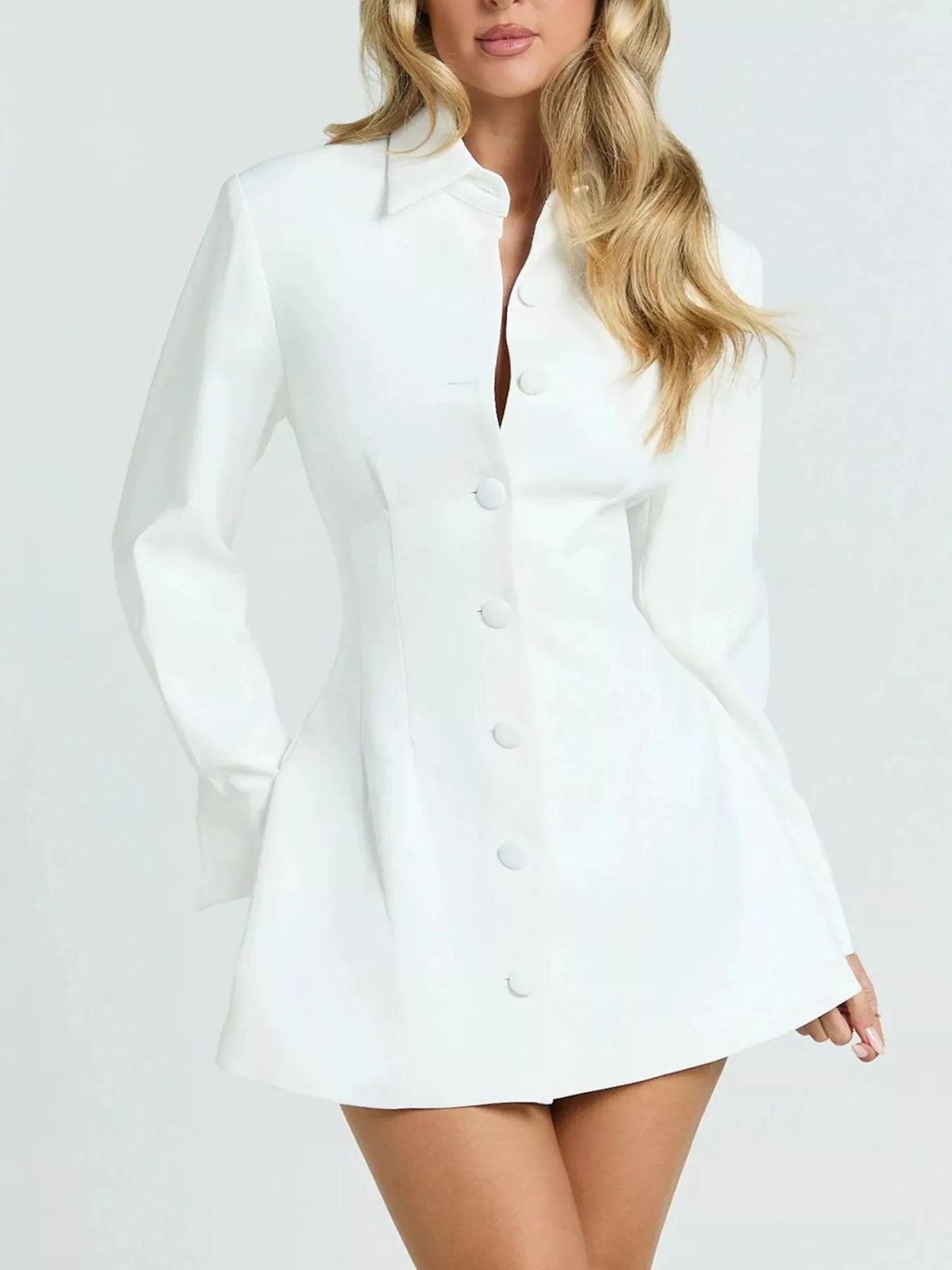 Corset blazer dress – white