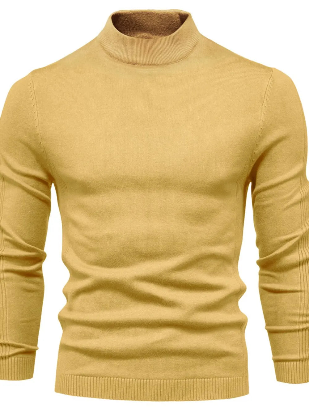 Mock neck long sleeve sweater, Gold