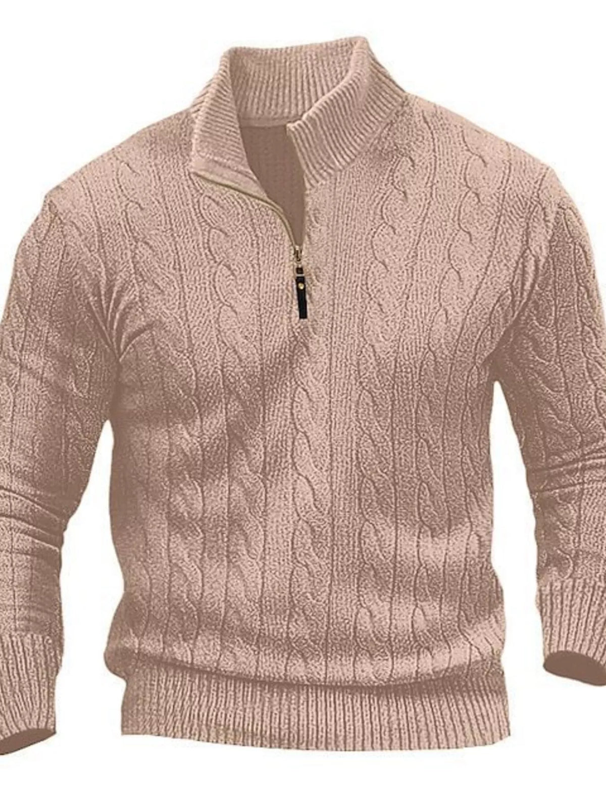 Cable-knit half-zip sweater