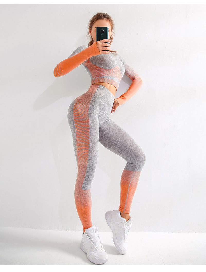 Seamless ribbed workout set