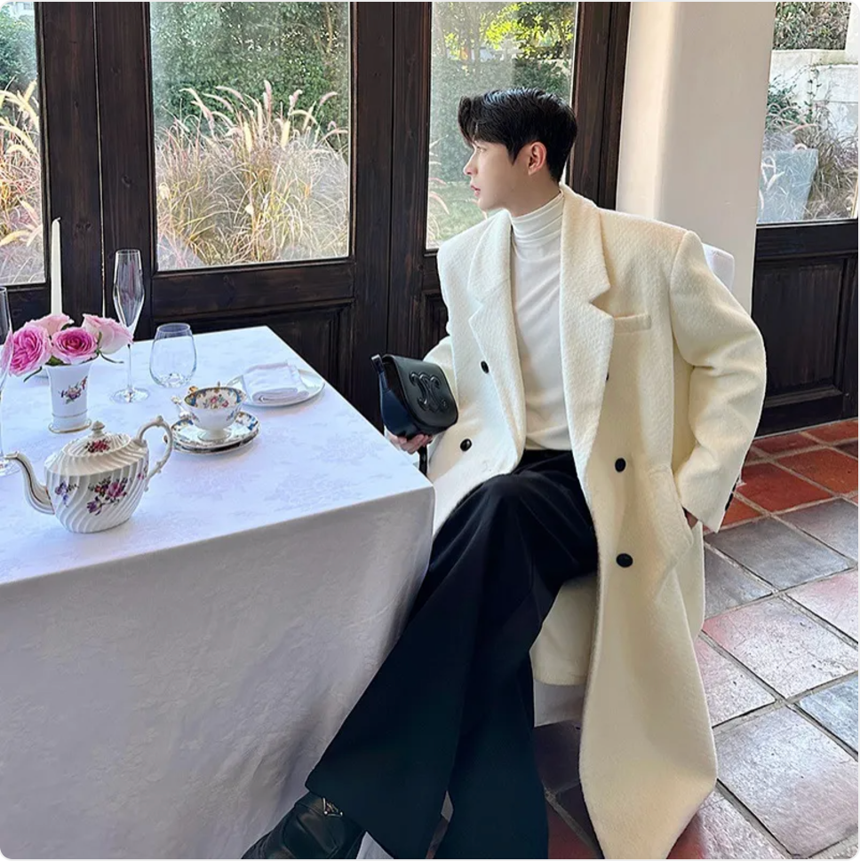 Double-breasted long coat