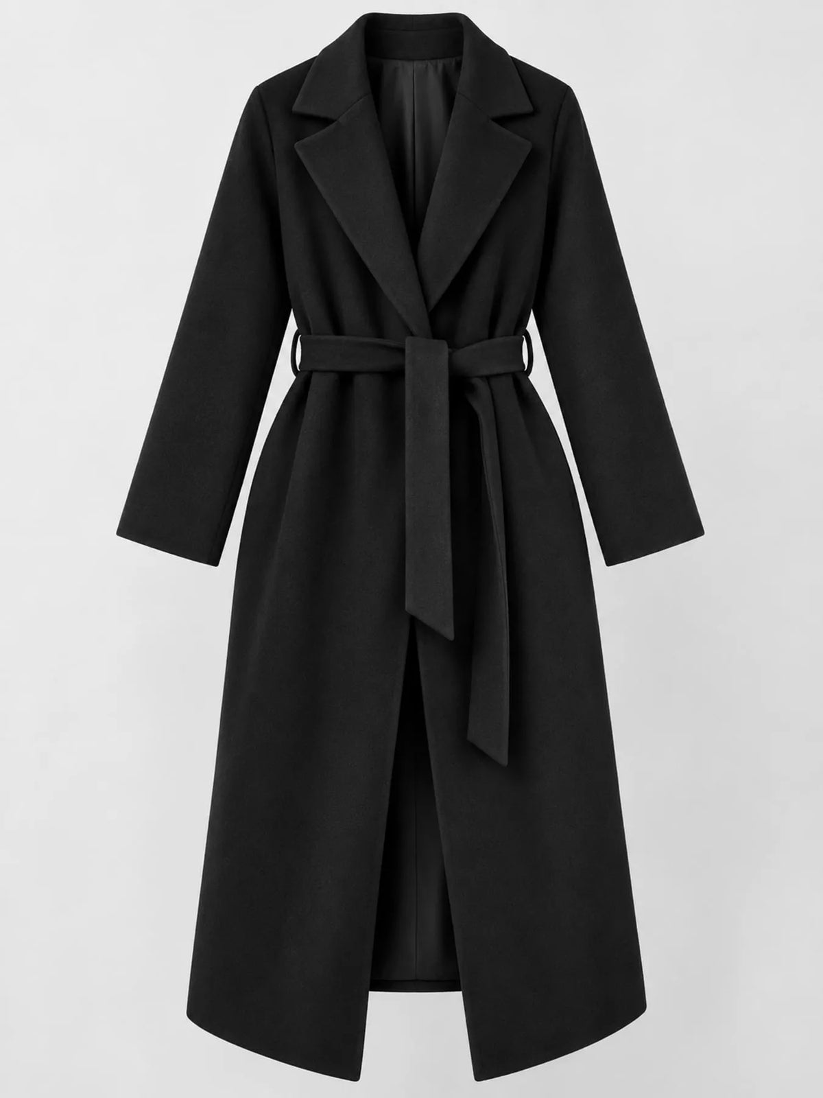 Belted lapel coat
