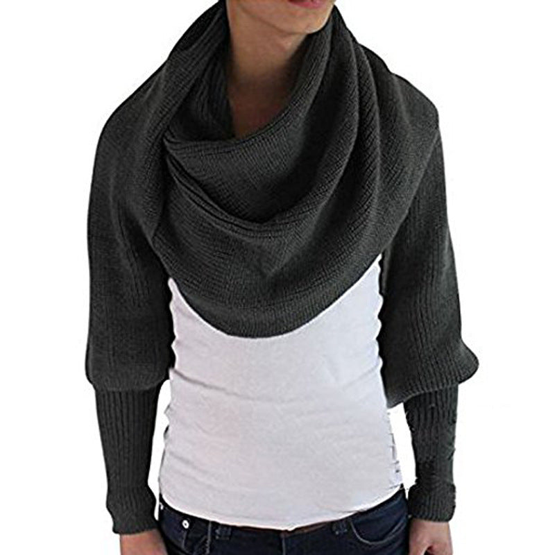 Rib-knit wrap scarf