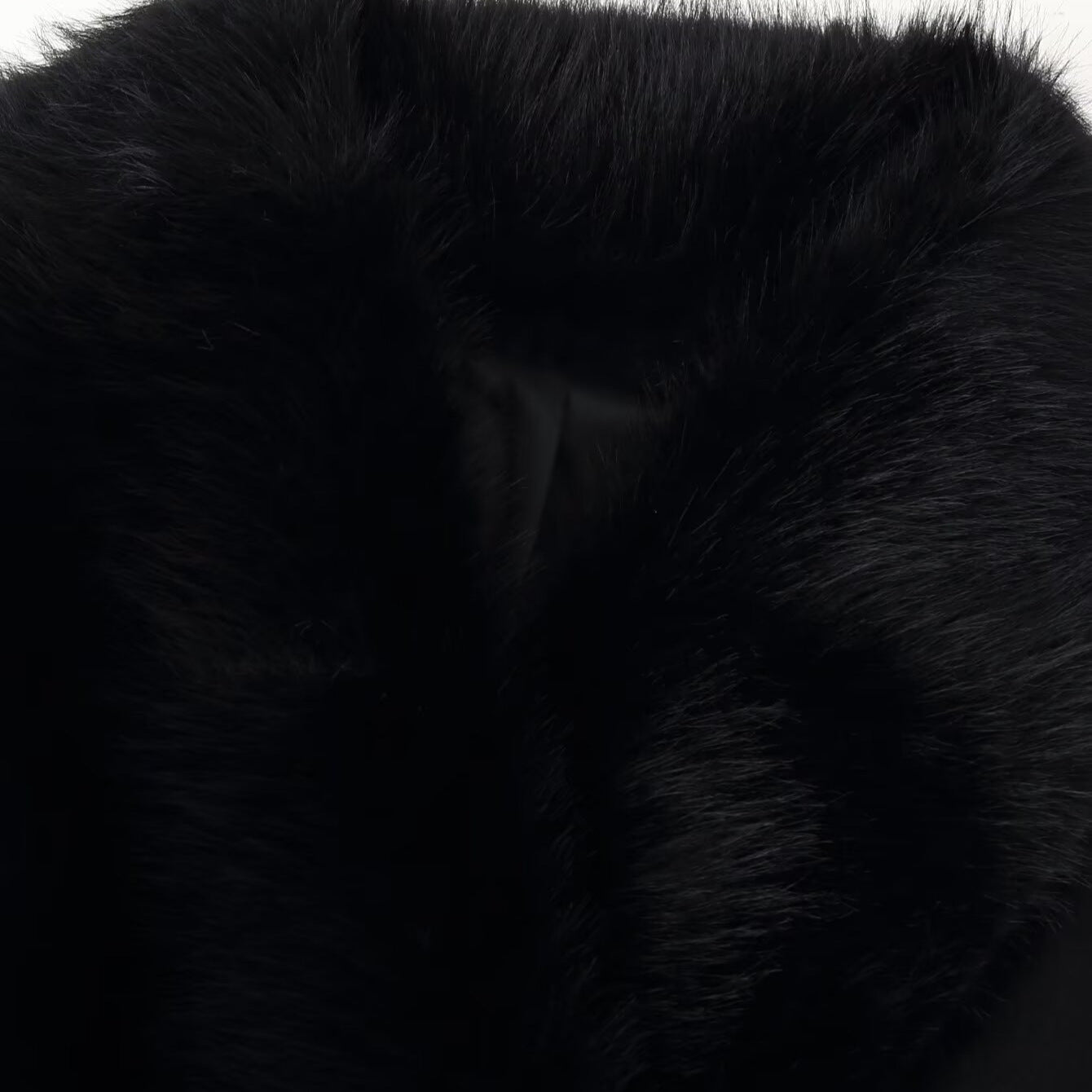 Collar breasted woolen collar long coat