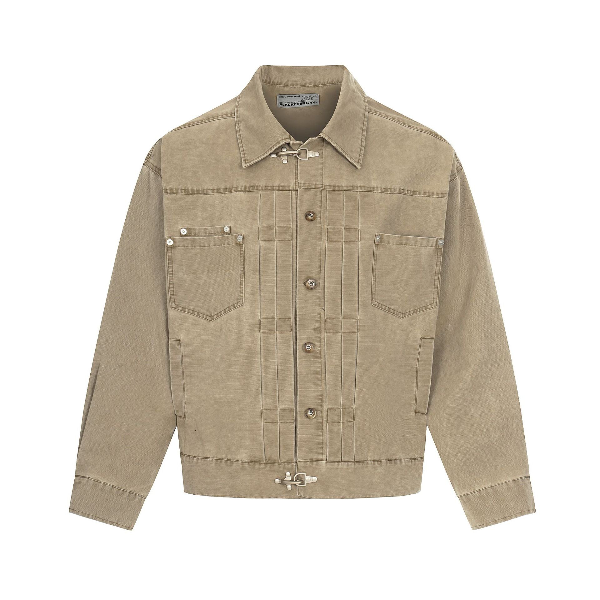 Button Design Trendy Clean Fit Short Cargo Jacket