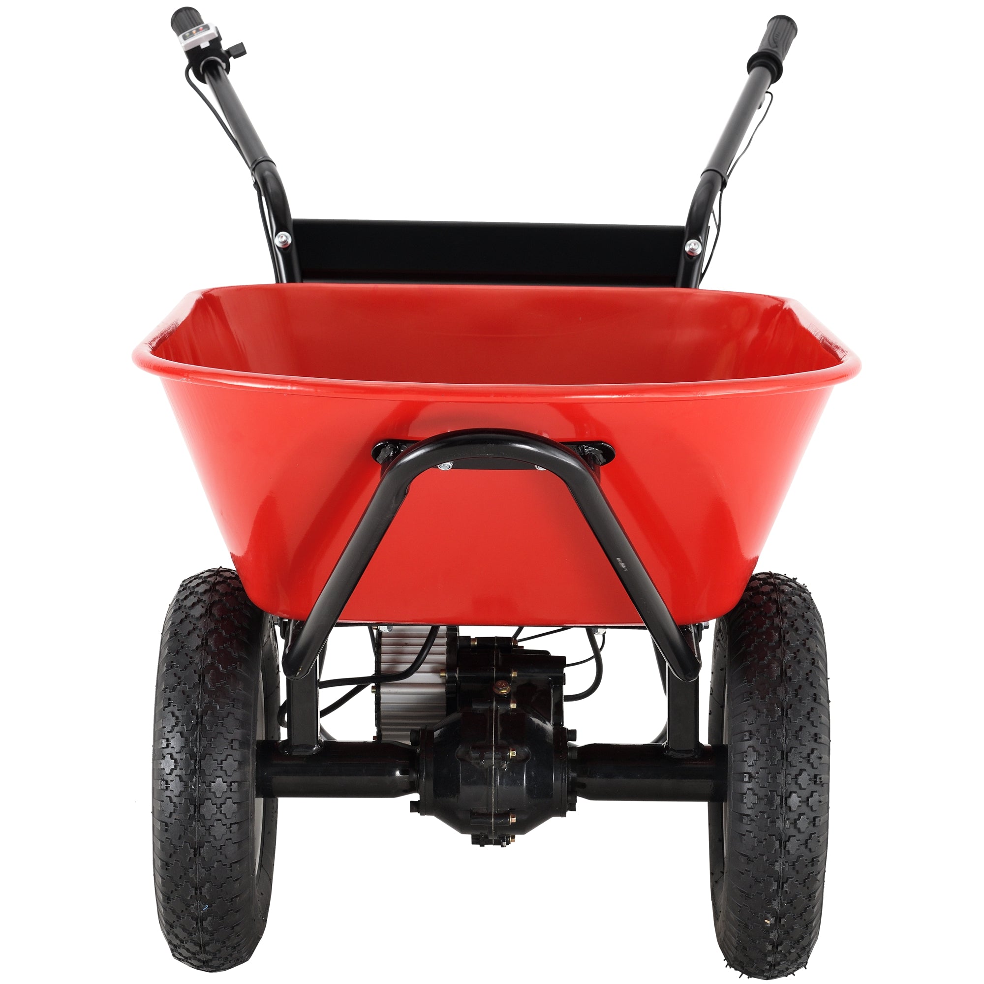 Red Rock Wheelbarrow Utility Cart Electric Powered AGM Battery 330lbs (150kgs) Max Capacity Barrel Dump Material Debris Hauler