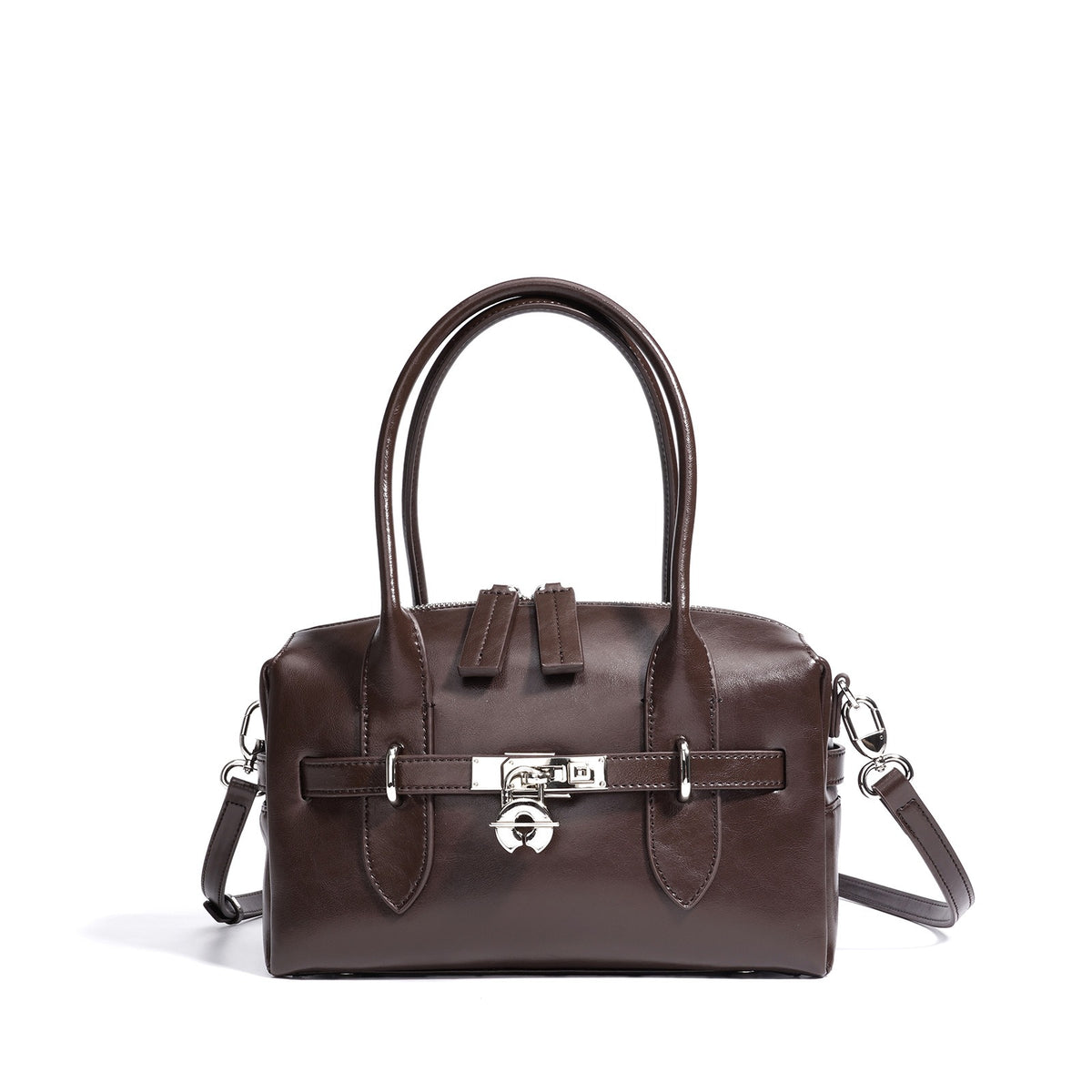 Leather padlock bowling bag