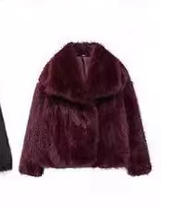 Plush teddy coat – wine red