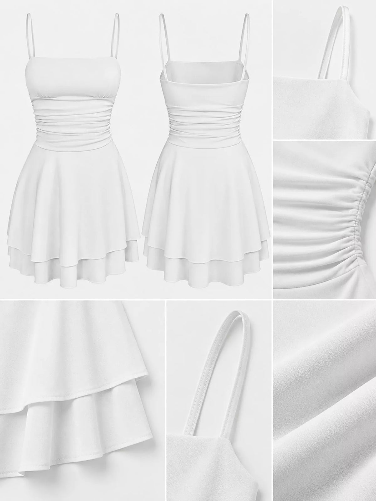 Ruched layered slip dress