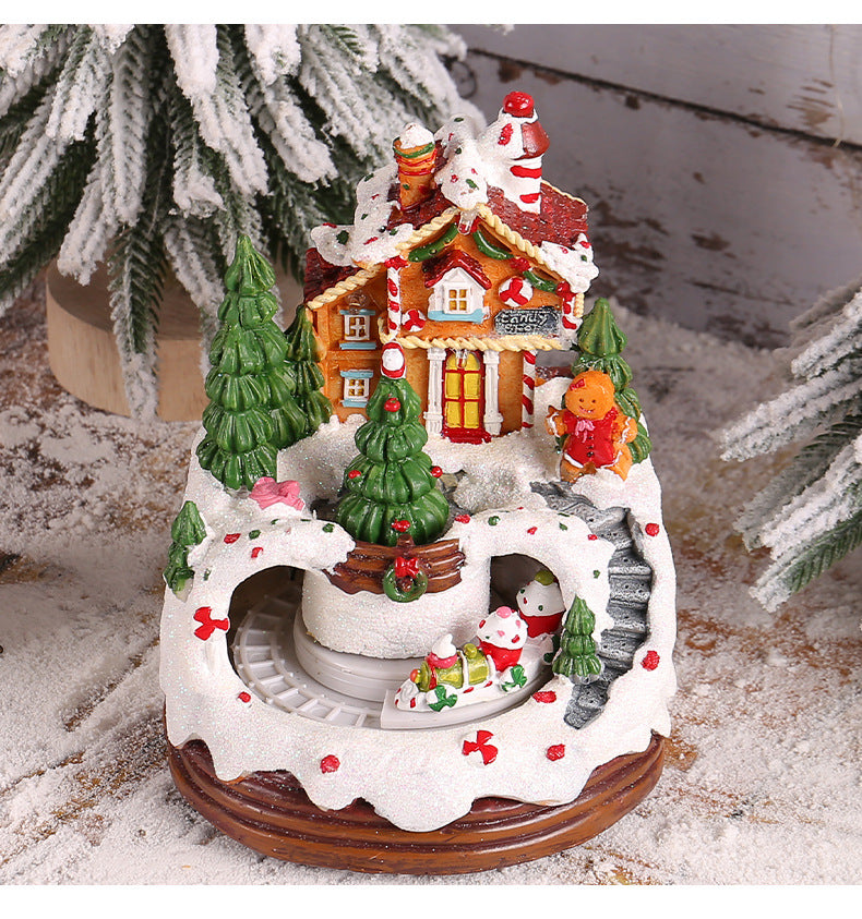 Christmas Gift Luminous Music House Decoration New Eight tone Box Night Light Hut