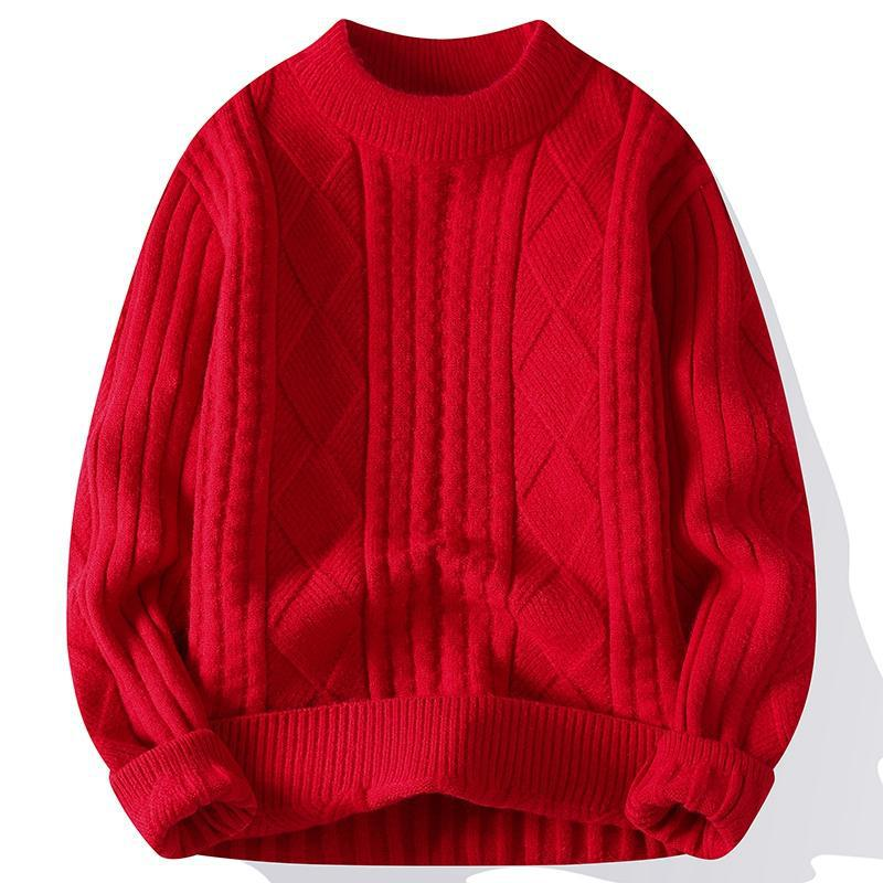 Cable-knit crew sweater