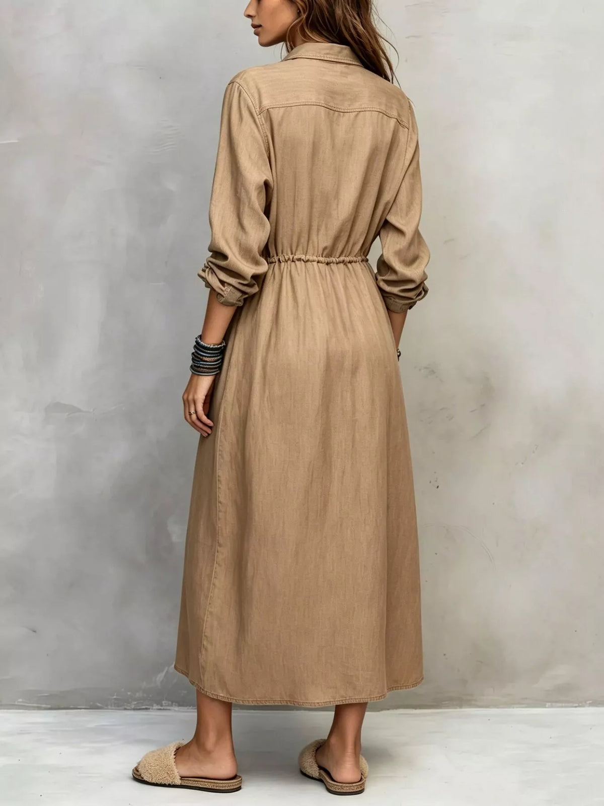 Long-sleeve shirt dress