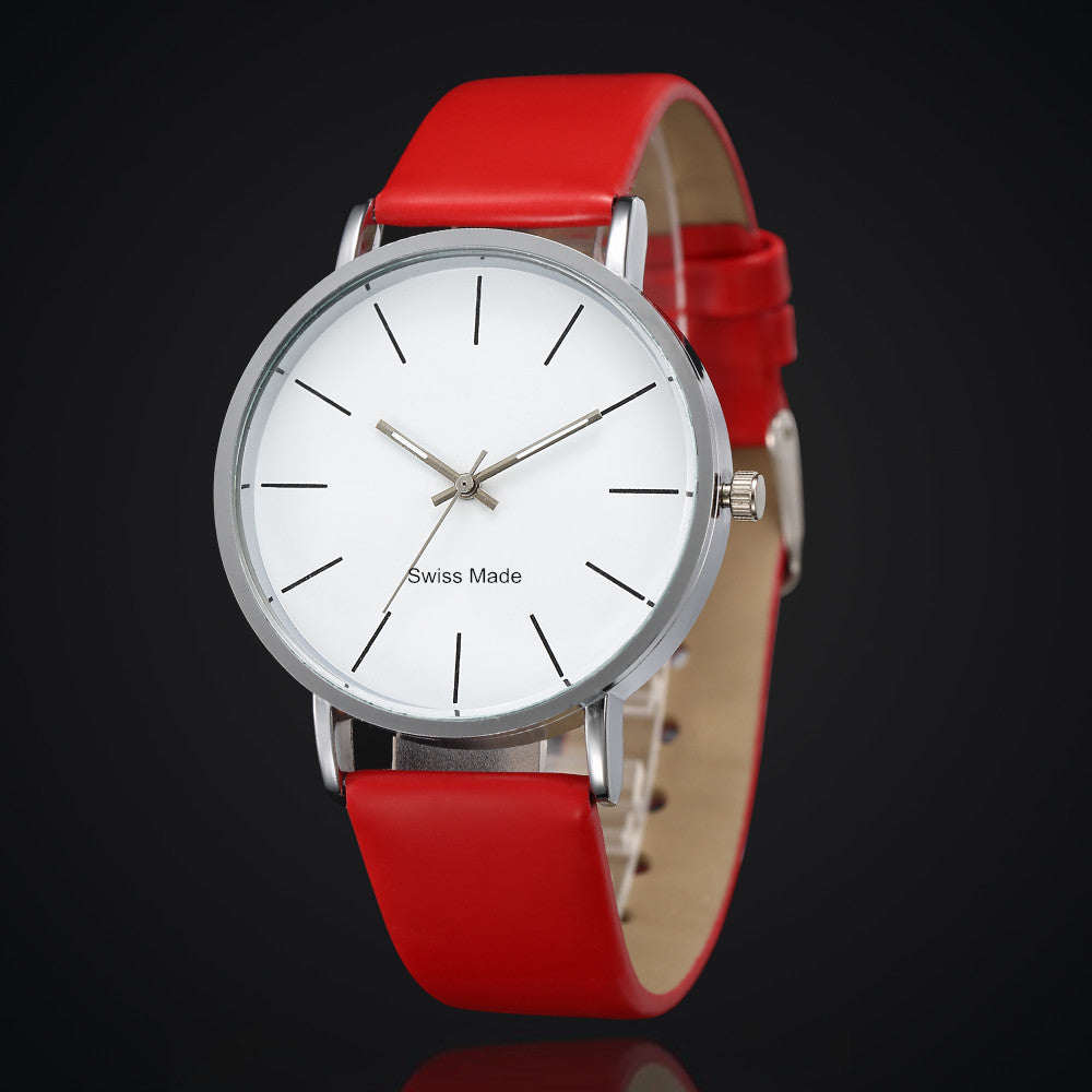 Minimal leather-strap watch